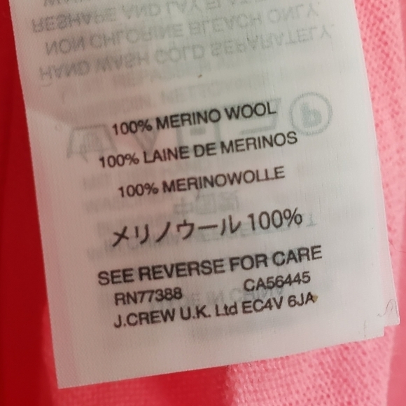 J. Crew Coral Merino Wool Long Sleeve Ruffles at Wrist Top Sz M NWOT - Picture 6 of 10